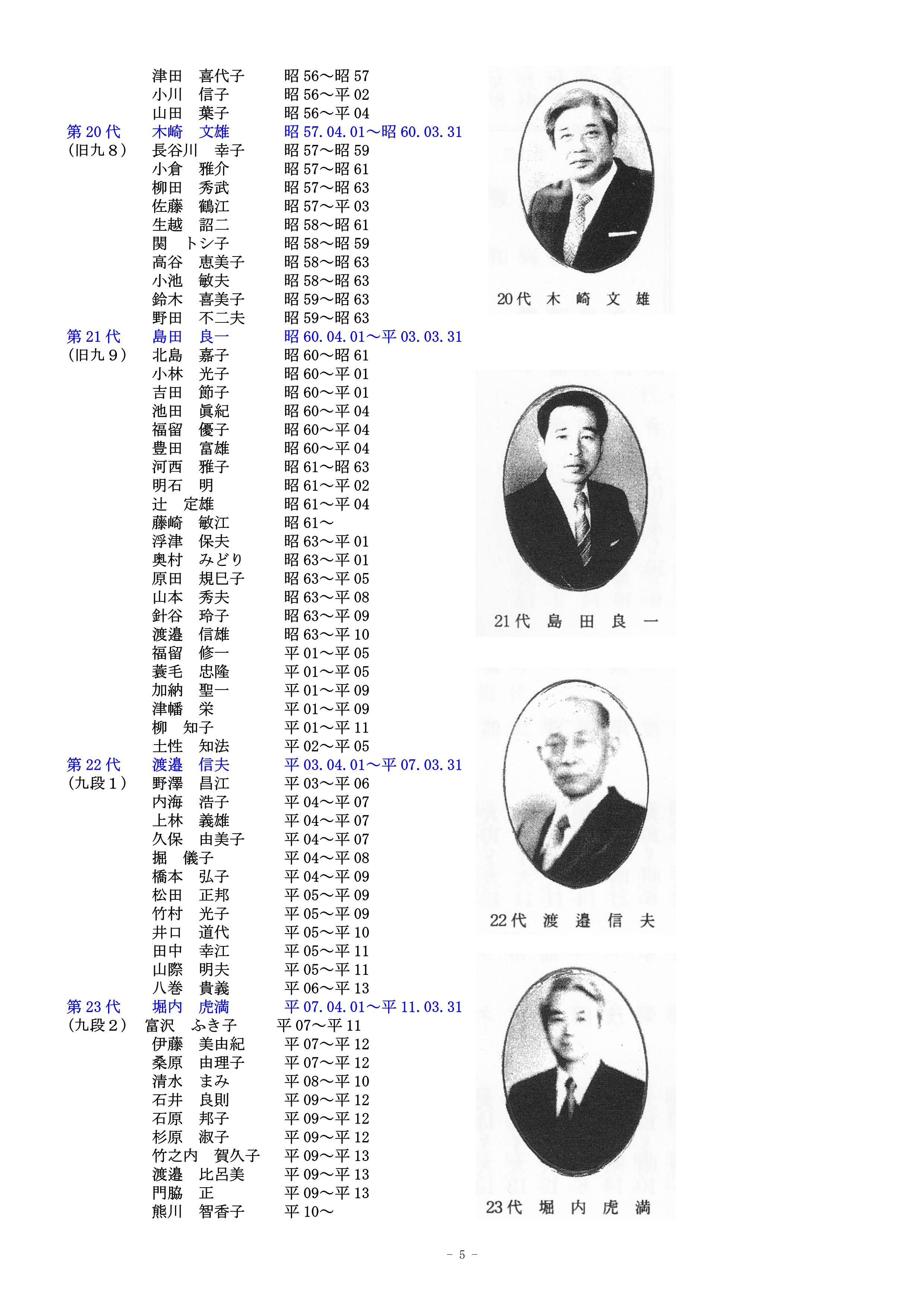 第19代～第23代